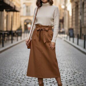 Zara Midi Skirt, size XS, 100% cotton, NWT